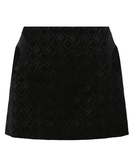 MARINE SERRE Black Moon Diamant-Jacquard Miniskirt