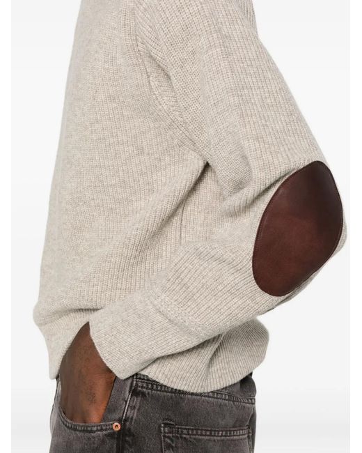 TAIGA TAKAHASHI White Textured Crew-Neck Sweater for men