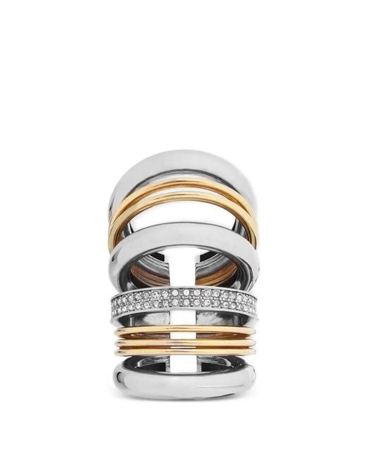 Rabanne White Punk Xl Link Rhinestone-Embellished Ear Cuffs