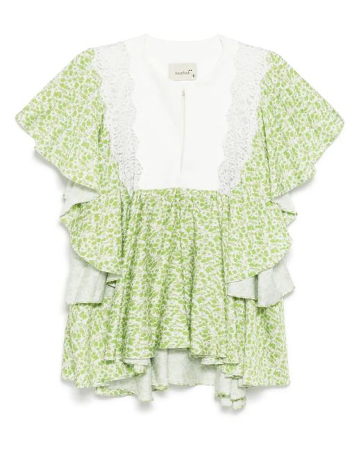 Bambah Green Floral Azalea Top