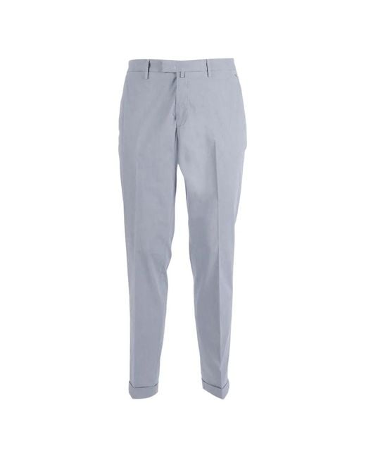 Briglia 1949 Blue Pressed-Crease Turn-Up Trousers for men