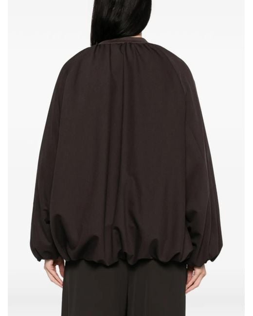 Imperial Black Zip-Up Puffed-Sleeve Jacket