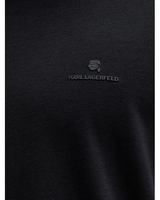 Karl Lagerfeld Blue Logo-Print T-Shirt for men