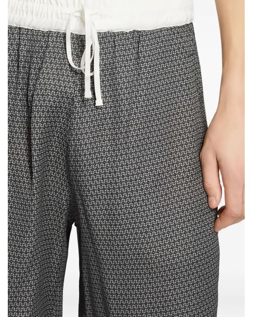 WHYAT Gray Patterned Drawstring Shorts for men