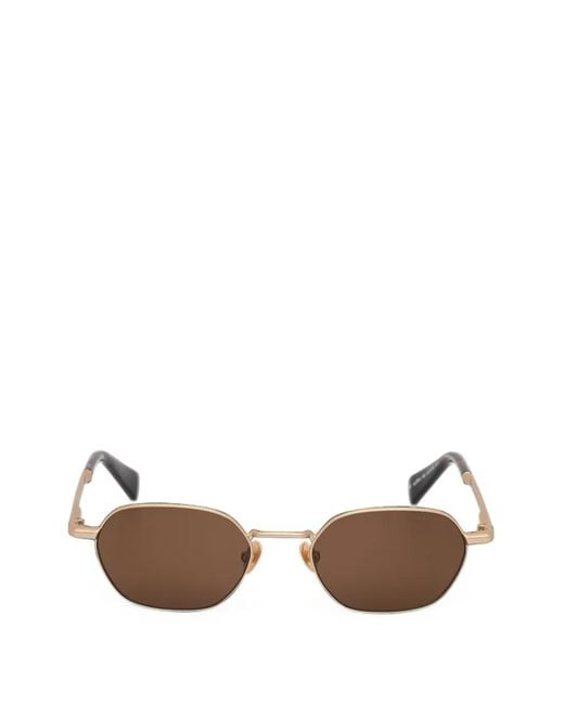 AllSaints Brown Geometric-Frame Sunglasses