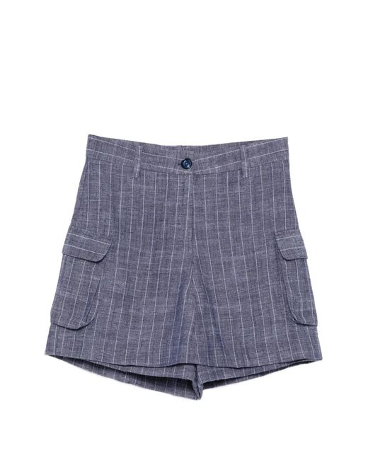 BLAKLACE Purple Prinstripes Cargo Shorts