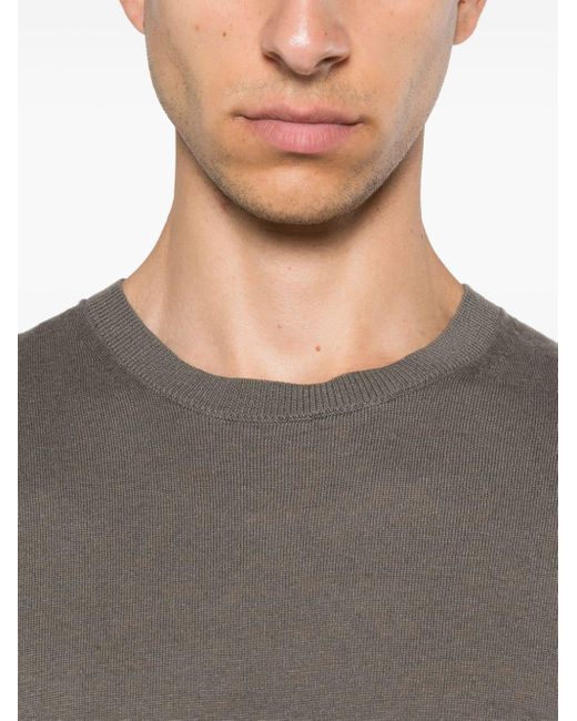 Low Brand Gray Short-sleeve Knitted T-shirt for men