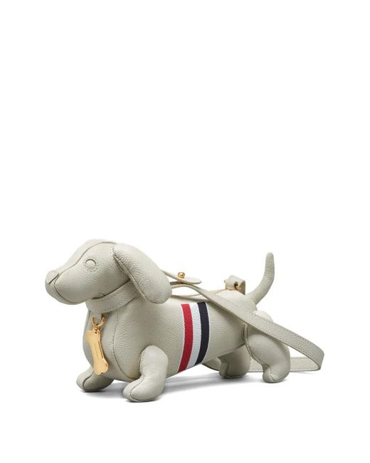 Thom Browne White Dog-Motif Cross Body Bag