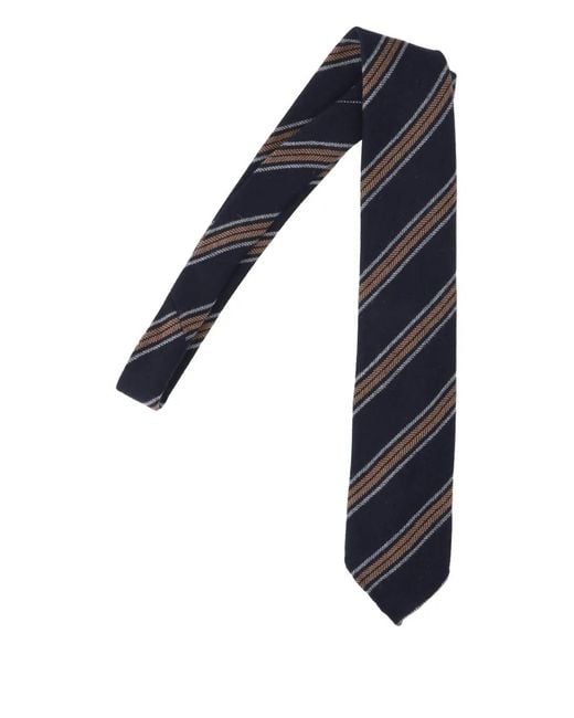Cesare Attolini Blue Striped Tie for men