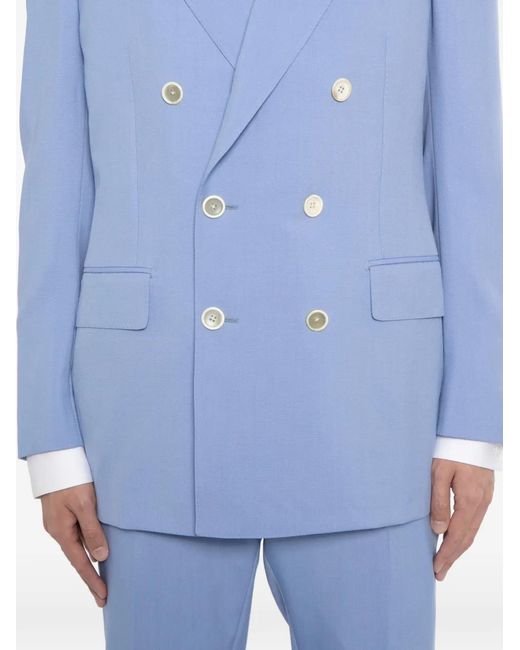 Tom Ford Blue Double-Breasted Blazer for men