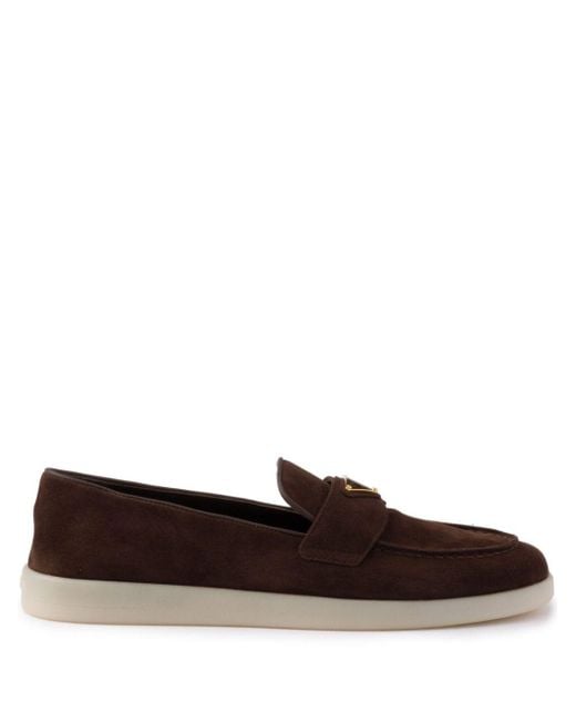 Prada Brown Suede Loafers