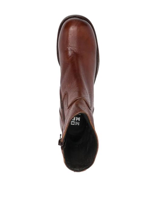 Moma Brown Tronchetto Leather Ankle Boots