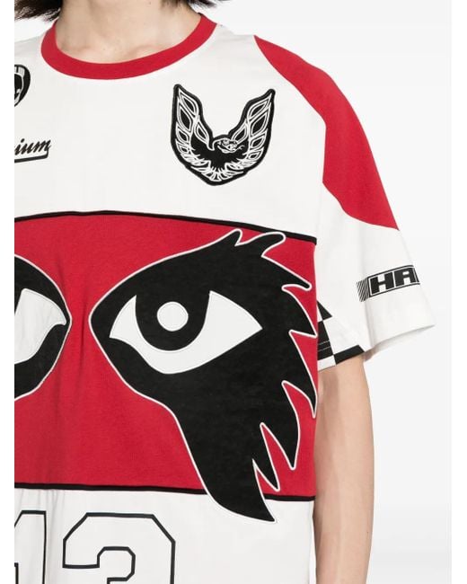 Haculla White Super Premium Racer Colour-Block T-Shirt for men