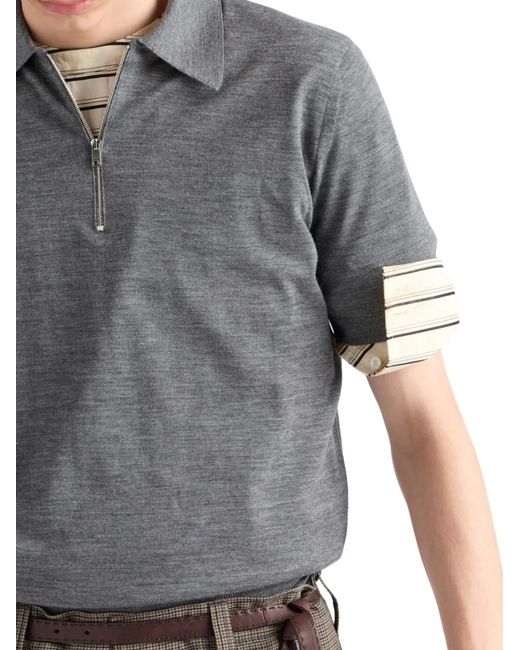 Prada Wollen Poloshirt in het Gray voor heren