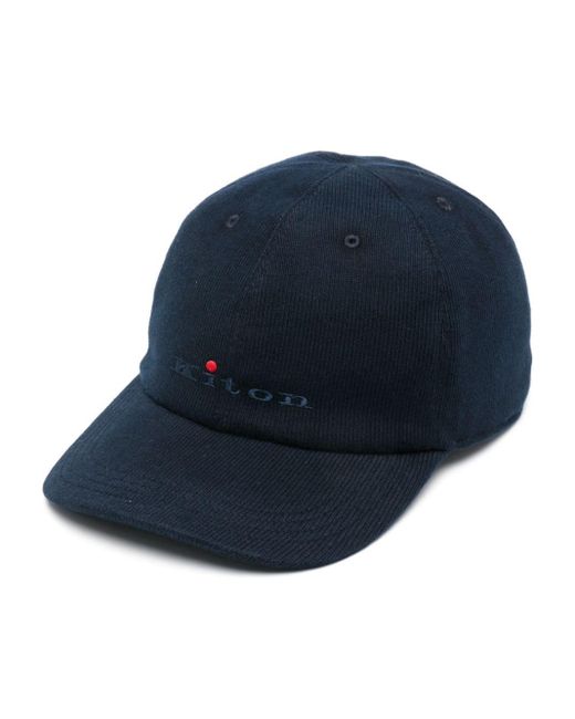 Kiton Blue Embroidered-logo Cotton Baseball Cap for men