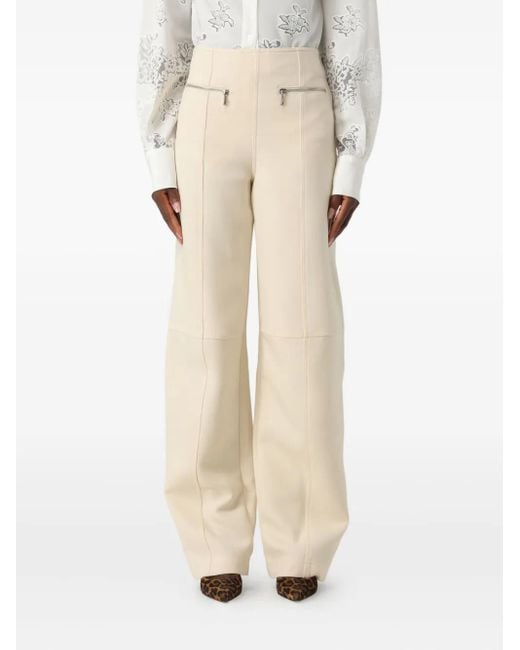 Etro Natural Zip-Pockets High-Waisted Trousers