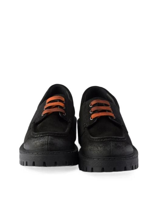 Prada Black Waxed Suede Lace-Up Shoes for men
