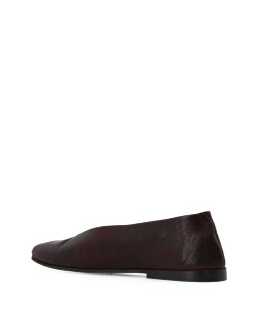 Marsèll White Scivolo Leather Ballet Flats