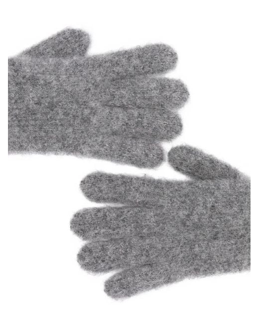 Jacquemus Gray Full-Finger Ribbed Gloves