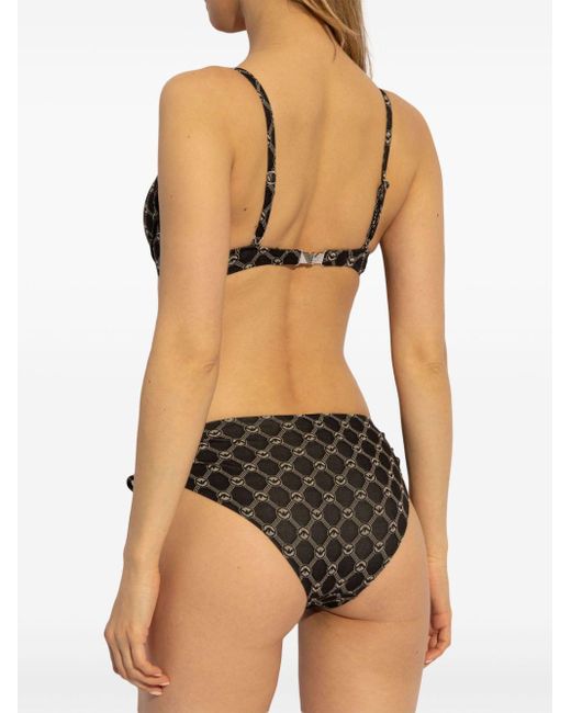 Emporio Armani Brown Monogram-print Underwire Bikini