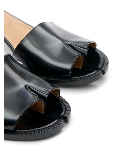 Maison Margiela White Tabi Brushed-Leather Mules
