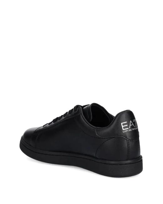 EA7 Black Logo-Debossed Sneakers
