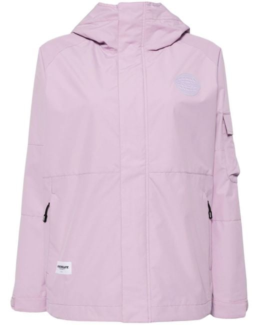 Chocoolate Pink Logo-appliqué Hooded Jacket
