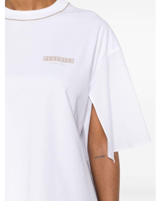 Peserico White Logo-print T-shirt