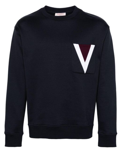 Valentino Garavani Blue Vlogo Cotton Blend Sweatshirt for men