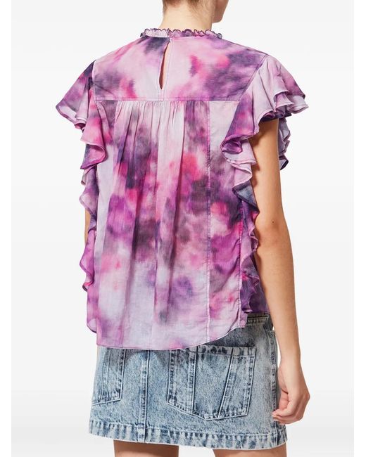 Isabel Marant Pink Daliyane Ruffled Blouse