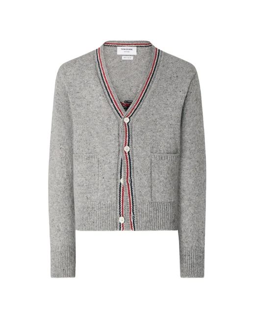 Thom Browne Gray Hector Intarsia-Knit Cardigan for men