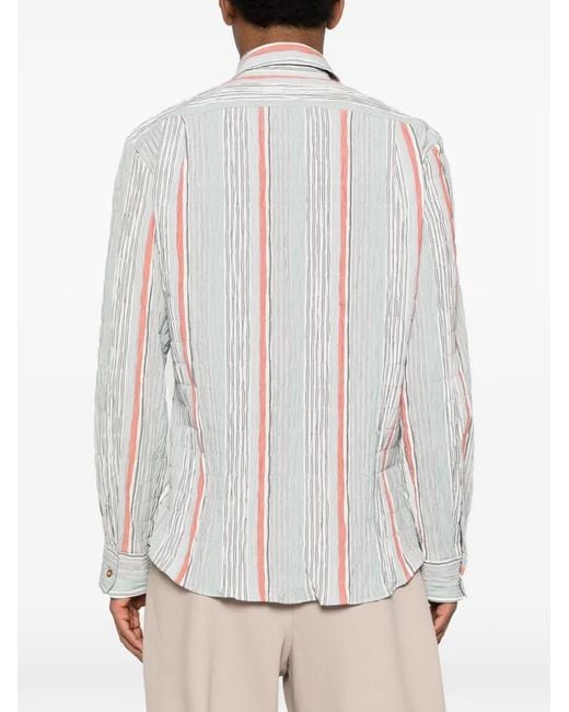Vivienne Westwood White Krall Striped Orb Shirt for men