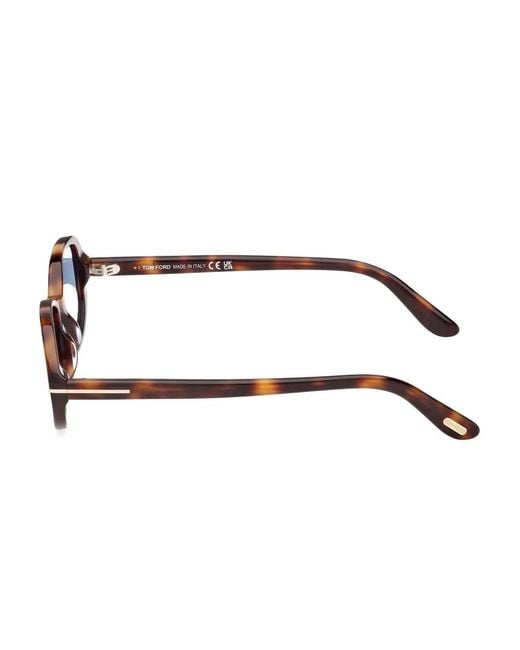Tom Ford Blue Iggy Tortoiseshell-Effect Oval-Frame Sunglasses