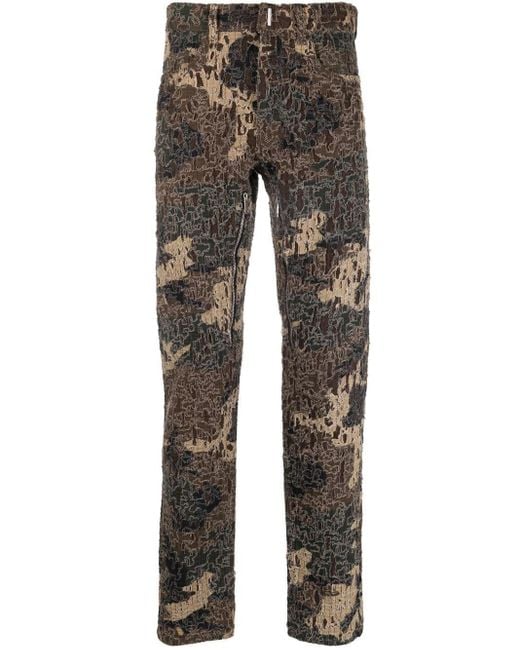 Pantalones rectos con motivo militar Givenchy de hombre de color Gray