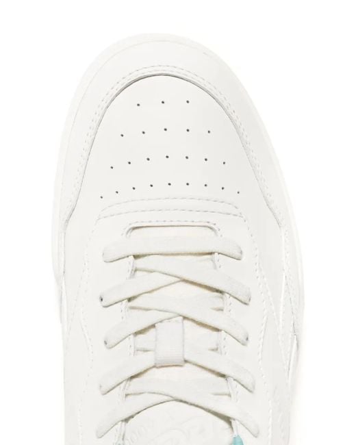 Reebok White Bb4000 Ii Faux-Leather Sneakers