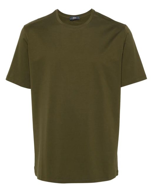 Herno Green Crew-Neck T-Shirt for men