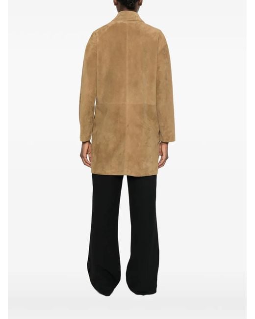 The Row Natural Damir Suede Button-Up Coat