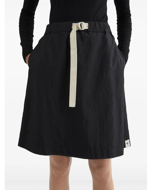 Jil Sander Black Buckled A-Line Miniskirt