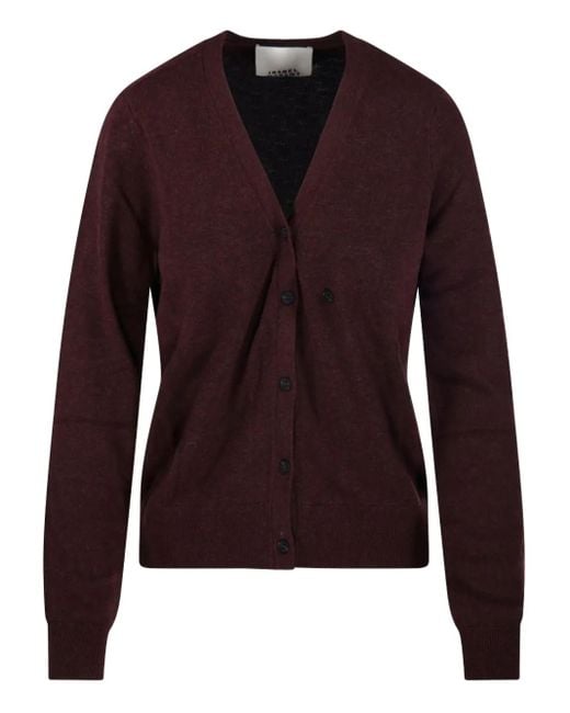 Isabel Marant Purple Button-Front V-Neck Cardigan