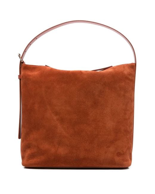 A.P.C. Brown Vera Suede Tote Bag