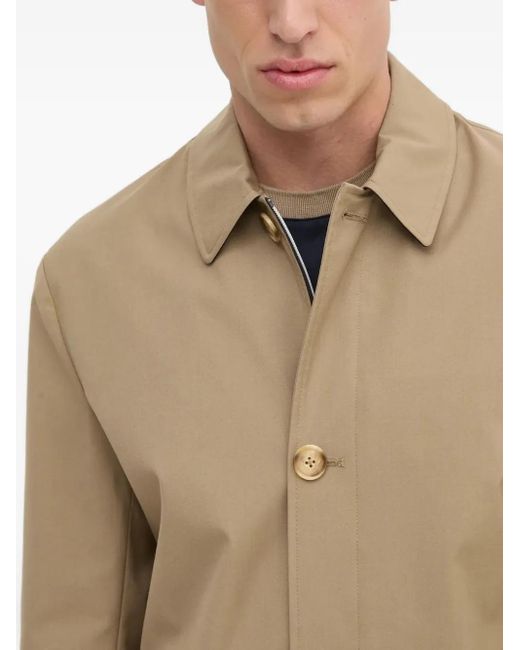 Liu Jo Natural Logo-Plaque Buttoned Coat for men