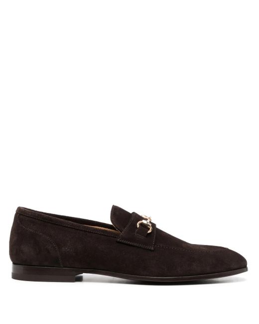 Scarosso Black Buckle-Detail Suede Loafers for men