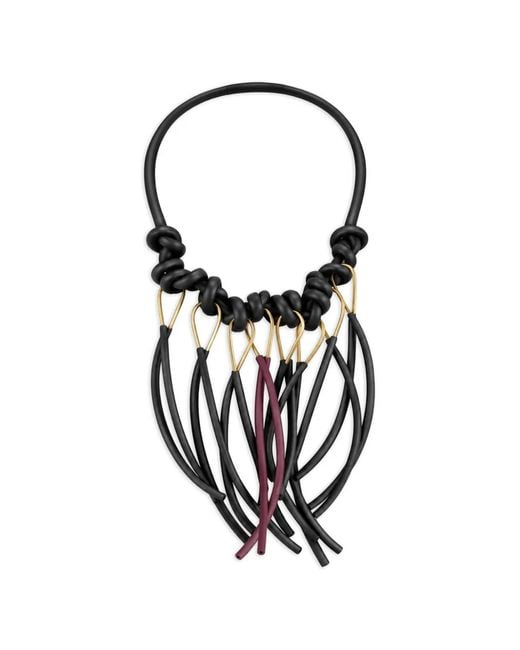 Liviana Conti White Elsa Knotted Fringed Necklace