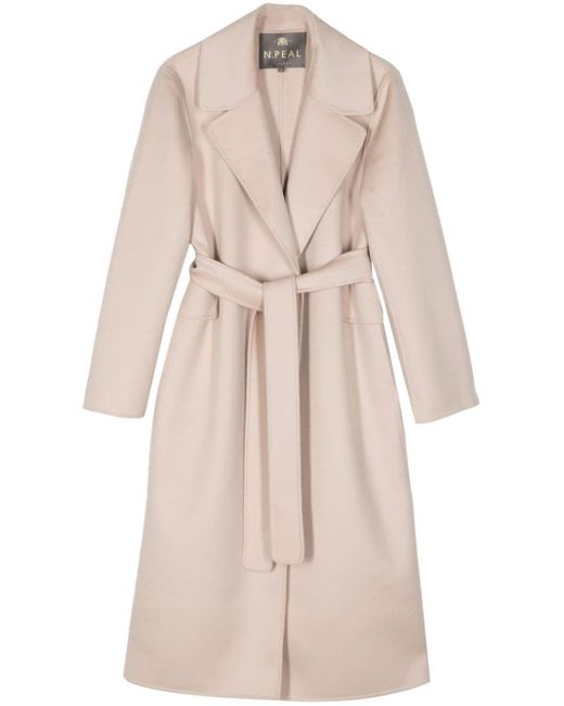 N.Peal Cashmere Natural Single-breasted Cashmere Coat