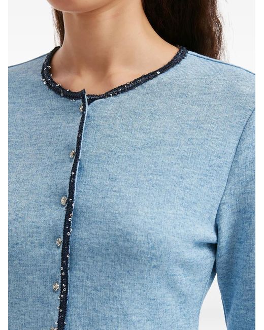 B+ AB Blue Button-Embellished Cardigan