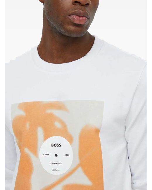 Sweat À Imprimé Graphique Boss pour homme en coloris White