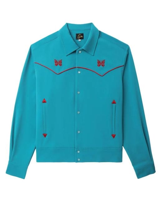 Giacca Cowboy Con Ricamo di Needles in Blue da Uomo
