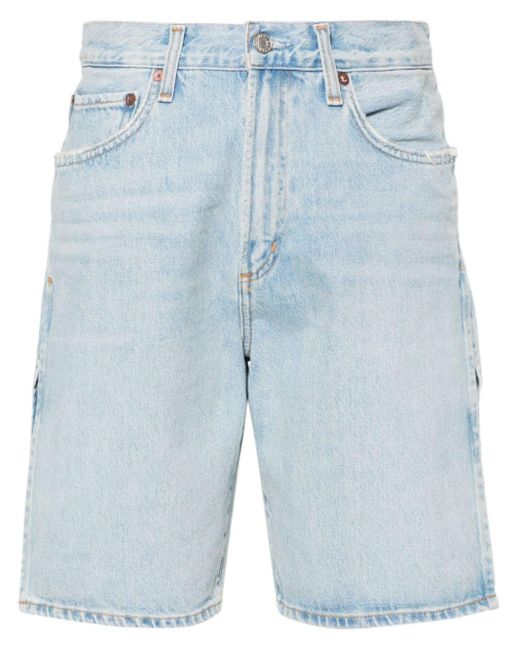 Agolde Blue Vida Jeans-Shorts mit hohem Bund