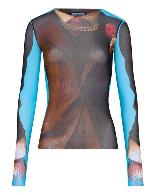 Jean Paul Gaultier Blue Re-Editionlong-Sleeves Top