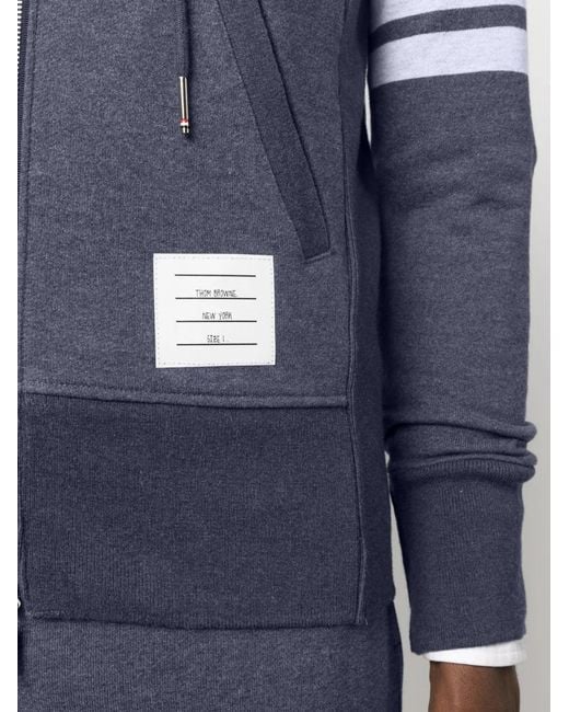 Thom Browne Blue Signature 4-Bar Stripe Hoodie for men